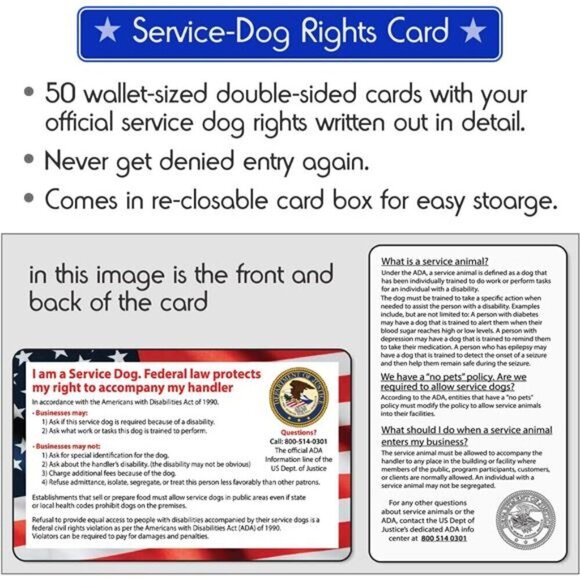 Service Dog Puppy Vest ID Tag 50 ADA Info Cards Harness Leash Collar Black SMALL - Picture 4 of 6